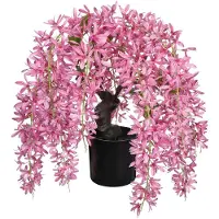 Unyqoos Weiße Glyzinien (Wisteria) Kunstblumen im Topf – realistische hängende Blütentrauben für stilvolle Innenraumdekoration
