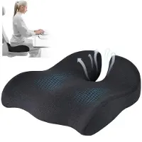 Unyqoos Ergonomisches Sitzkissen mit Memoryschaum, U‑Form, 43 x 43 x 12,5 cm – Büro, Auto & Rollstuhl, abnehmbarer waschbarer Bezug, Anti‑Rutsch