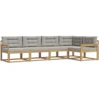 vidaXL Outdoor-Sofagarnitur 4 stk. Weiß und Hellgrau Polyester