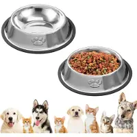 Unyqoos 2er-Set rostfreie Edelstahlnäpfe 350 ml – Futter- & Wassernapf für Hunde & Katzen, lebensmittelecht, kippsicher mit rutschfester Gummibasis