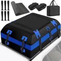Unyqoos Faltbare wasserdichte Dachbox 651 L aus 700D PVC, für 5–8 Personen, 8 verstärkte Befestigungsriemen, Montage ohne Dachträger – Auto/SUV/Lkw