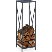 Relaxdays Kaminholzregal, Metall, HxBxT: 112x34x34 cm, Brennholzregal innen, für Feuerholz, Stapelholz, Brennholz, grau