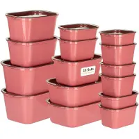 Unyqoos 15‑teiliges Frischhaltedosen-Set – rechteckige Lebensmittelbehälter aus BPA‑freiem Polypropylen, 7 Größen, luftdicht, mikrowellen- & spülmaschinengeeignet, stapelbar