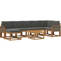 vidaXL Outdoor-Sofagarnitur 8 stk. Natur und Anthrazit Polyester
