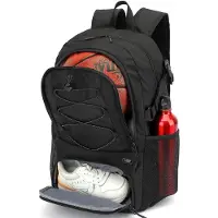 Unyqoos Sportrucksack 35 L – großer Sport-Rucksack mit Ballfach & belüftetem Schuhfach, wasserfestes Oxford-Gewebe, gepolsterte Träger & Brustgurt für Herren