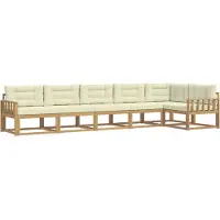 vidaXL Outdoor-Sofagarnitur 4 stk. Weiß und Creme Polyester