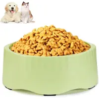 Unyqoos 2‑in‑1 Anti‑Schling‑Napf für Hunde & Katzen, verstellbare Tiefe 4/6,5 cm, rutschfest (6 Gummipads), BPA‑frei, spülmaschinenfest