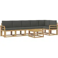 vidaXL Outdoor-Sofagarnitur 7 stk. Weiß und Anthrazit Polyester