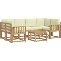 vidaXL Outdoor-Sofagarnitur 7 Stk. Weiß und Creme