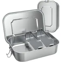 Unyqoos Lunchbox aus Edelstahl 1400 ml mit herausnehmbarem Trennfach, auslaufsicher, BPA-frei, spülmaschinenfest – ideal für Schule & Arbeit