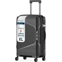 4FLY Hartschalen-Reisekoffer XL 75 cm (96L) - mit TSA-Schloss, Doppelrollen, Aluminium-Teleskopgriff und Doppelreißverschluss