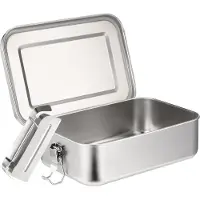 Unyqoos Edelstahl-Lunchbox 1400 ml – Brotdose aus 304 Edelstahl, auslaufsichere Fächer mit Doppelverschluss & verstellbare Trennwand, spülmaschinenfest