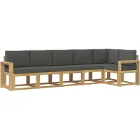 vidaXL Outdoor-Sofagarnitur 6 stk. Weiß und Anthrazit Polyester