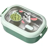 Unyqoos Thermo-Lunchbox aus Edelstahl – 2 Fächer, auslaufsicher und isoliert, für Büro, Schule & den täglichen Gebrauch