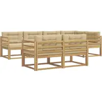 vidaXL Outdoor-Sofagarnitur 6 stk. Weiß und Beige Polyester