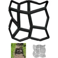 Relaxdays Pflasterform, 9 Kammern, HBT 4x42x42cm, Pflastersteine streichen, Garten Trittplatten, Beton Gießform, schwarz