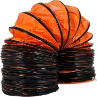 Zerbaco 9,8 m Lufttransportschlauch Lüfterdurchmesser 30,48 cm Warmluftschlauch 35 x 35 x 28 cm Belüftungsschlauch Baustellenschlauch Orange Belüftungsschlauch für Heizgebläse Flexible Lüftungsleitung
