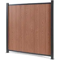 Neu.holz Gartenzaun 'Grassano' Sichtschutzzaun mit 2 Pfosten Startermodul 185 x 180 cm witterungsbeständig WPC Braun