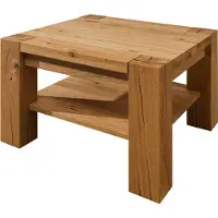 MASSIVMOEBEL24.DE MASSIVMOEBEL24 Couchtisch Wildeiche 70x70x45 braun geölt KENT #314