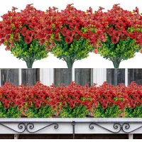 Unyqoos Kunstblumen 10 Bündel – je ca. 35 cm, 7 biegbare Stiele & 21 Blüten pro Bund, UV-beständig & wasserdicht, Kunststoff, Innen- & Außendekoration, verschiedene Farben