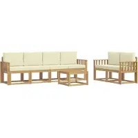 vidaXL Outdoor-Sofagarnitur 7 Stk. Weiß und Creme
