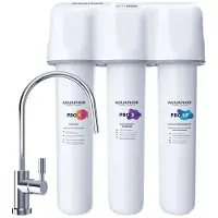AQUAPHOR Kompakter Untertisch-Wasserfilter mit antibakteriellem Schutz für bis zu 10.000L, 4-stufige Filtration