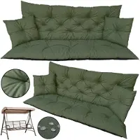 EDANTI Gartenschaukel Bank Kissen 120x60x50 Grün Wasserdichtes Set