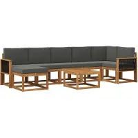 vidaXL Outdoor-Sofagarnitur 8 Stk. Natur und Anthrazit Polyester