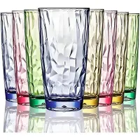 Unyqoos 8er Set bunte bruchsichere Trinkgläser aus BPA-freiem Tritan, temperaturbeständig -20–120 °C, stapelbar – ideal für Cocktails & Wasser