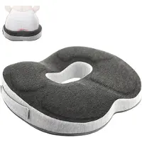 Unyqoos Ergonomisches Donut‑Sitzkissen aus Memory‑Schaum – Druckentlastung für Steißbein & Lenden, abnehmbarer waschbarer Bezug, mobil