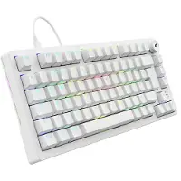 Sharkoon SGK25, 75%, Kabelgebunden, USB, QWERTZ, RGB-LED, Weiß