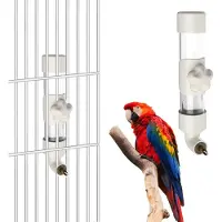 Unyqoos Automatische Trinkflasche 300 ml für Vögel & Kleintiere – PVC Wasserspender mit Befestigung und abnehmbarem Deckel (Papageien, Sittiche, Hamster, Kaninchen)