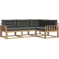 vidaXL Outdoor-Sofagarnitur 3 pcs Weiß und Anthrazit Polyester