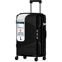 4FLY Hartschalen-Reisekoffer L 65cm (61L) - mit TSA-Schloss, Doppelrollen, Aluminium-Teleskopgriff und Doppelreißverschluss