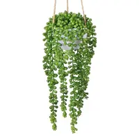 Unyqoos Lebensechte künstliche Sukkulente als Wanddekoration – PE-Kunstpflanze für Innen & Außen, Höhe 35 cm, Topf 11,5 × 7,8 cm