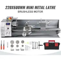 Sweiko Mini Drehbank 220x600mm Drehmaschine Metall 750W Mini Drechselbank für Metallbearbeitung Drehbank Metall präzise einfach zu bedienen