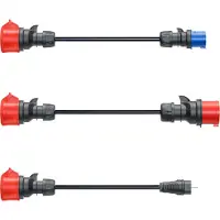 Go-e Adapterset Gemini flex 11 kW, Schwarz, Gerade, Gerade, 0,3 m, 350 g, 3 Stück(e)