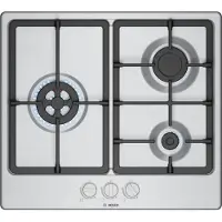 Bosch Serie 4 PGC6B5K90, Edelstahl, Integriert, 60 cm, Gaskochfeld, Edelstahl, 3 Zone(n)