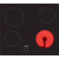 Siemens iQ100 ET611AEA1E, Schwarz, Integriert, 60 cm, Keramik, Glaskeramik, 4 Zone(n)