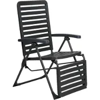Lifetime Garden Verstellbarer Gartenstuhl – Campingstuhl Sitz- und Liegestuhl Garten – Sonnenliege Klappbar Gartenmöbel 104 x 62 x 151 cm – Schwarz