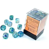 Chessex Nebula TM 12mm d6 Oceanic/gold Luminary Dice Block? (36 dice)