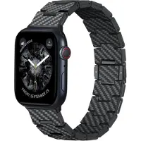 Pitaka Carbonfaser Armband für Apple Watch | 44/45/46/49 mm - Retro Carbon Black