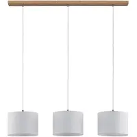 LINDBY Hängeleuchte Imarin, 3-flg., weiß, Textil, 100cm