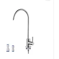 Ibergrif Umkehrosmose (RO) Wasserhahn für 1/4" und 3/8" Zoll, Osmoseanlage Spültischbatterie Wasserfilter, hoher Komfort-Auslauf 292mm, 360° schwenkba