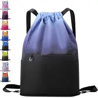 Unyqoos Wasserdichte Sporttasche mit Kordelzug, großes Fassungsvermögen – Nylon außen & Oxford-Innenfutter, faltbar, Unisex, modischer Farbverlauf für Alltag, Sport & Reisen