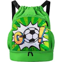 Unyqoos Wasserdichte Kinderbadetasche mit Kordelzug und mehreren Fächern für Sport und Freizeit