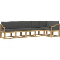vidaXL Outdoor-Sofagarnitur 6 Stk. Weiß und Anthrazit Polyester
