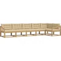 vidaXL Outdoor-Sofagarnitur mit Kissen 4 pcs Weiß und Beige Polyester