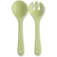 Unyqoos 2‑teiliges Kunststoff-Salatbesteck 31 cm – Salatlöffel & Salatgabel, spülmaschinenfest, hitzebeständig bis 100 °C, mit Aufhängeloch