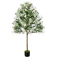 Unyqoos Künstlicher Olivenbaum 150 cm – große, realistische Kunstpflanze für Innen & Außen mit lebensnahen Blättern und Oliven, wetterfest